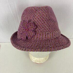 Tweed Pink Women's Fedora Style Hat Wool Blend Size 56.‎